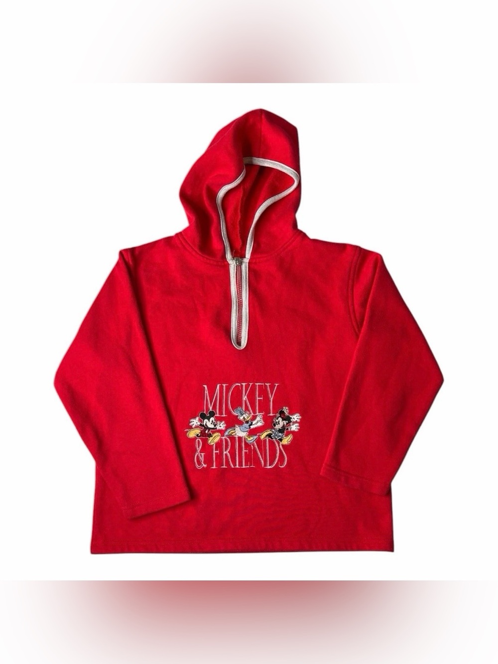 Mickey & Co Kid's 90s Vintage Red Embroidered Hoodie Sz M 10/12